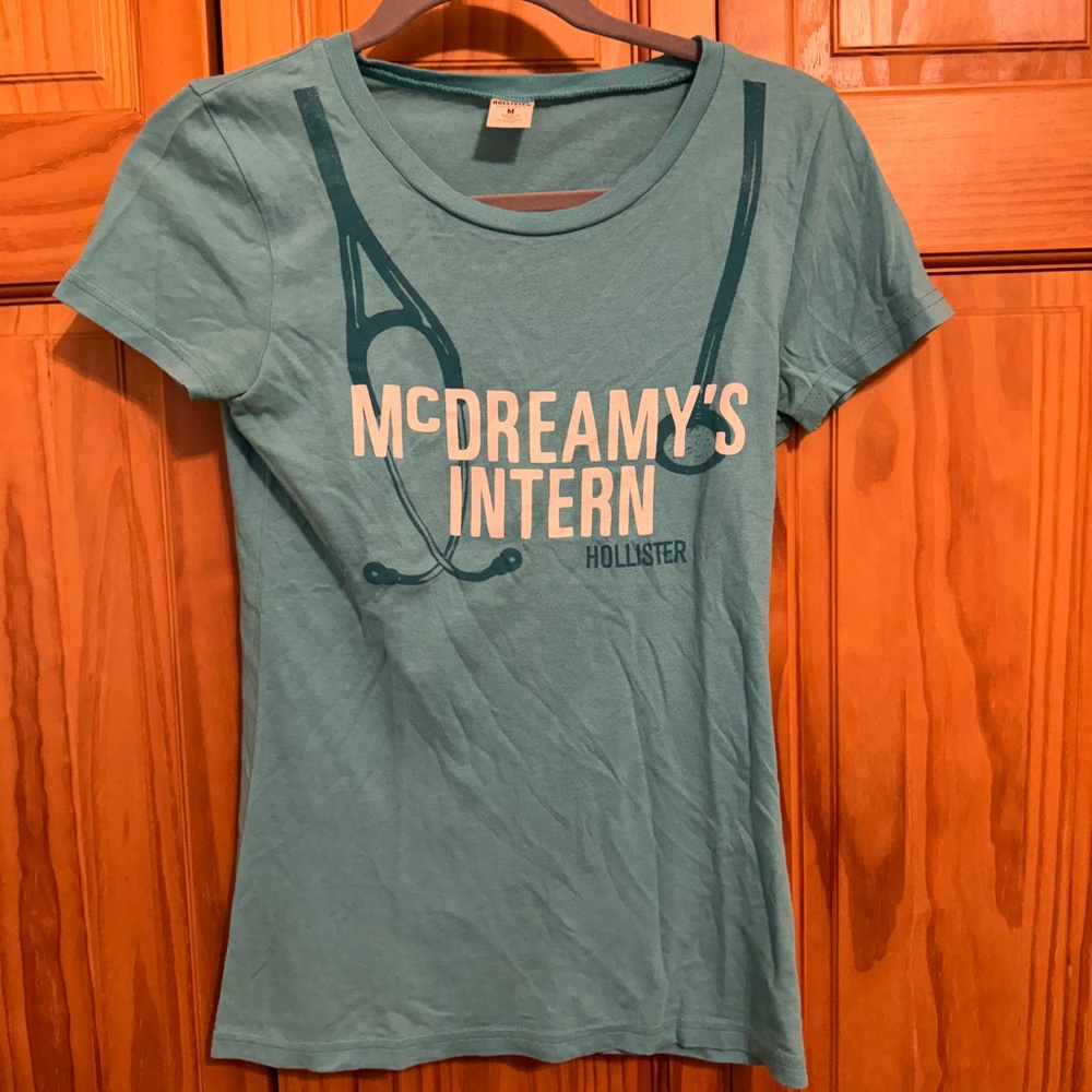 Y2K Hollister Teal Graphic Tee